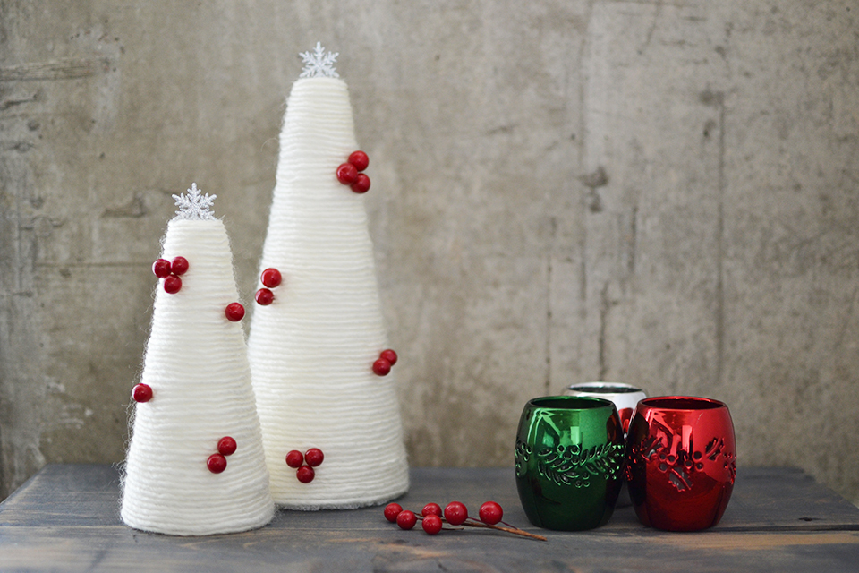 DIY Holiday Yarn Trees