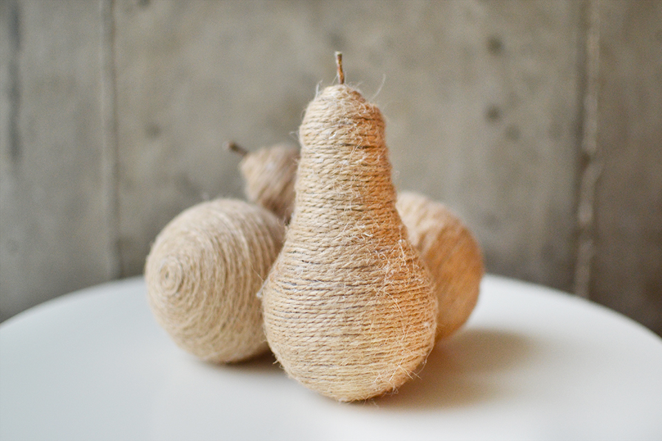 DIY Twine Light Bulb Pears