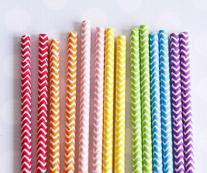 Rainbow Chevron Straws