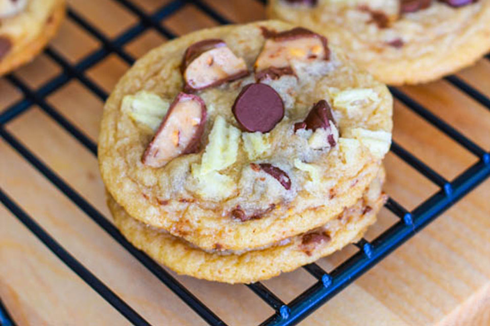 Sweet & Salty Potato Chip Toffee Cookies