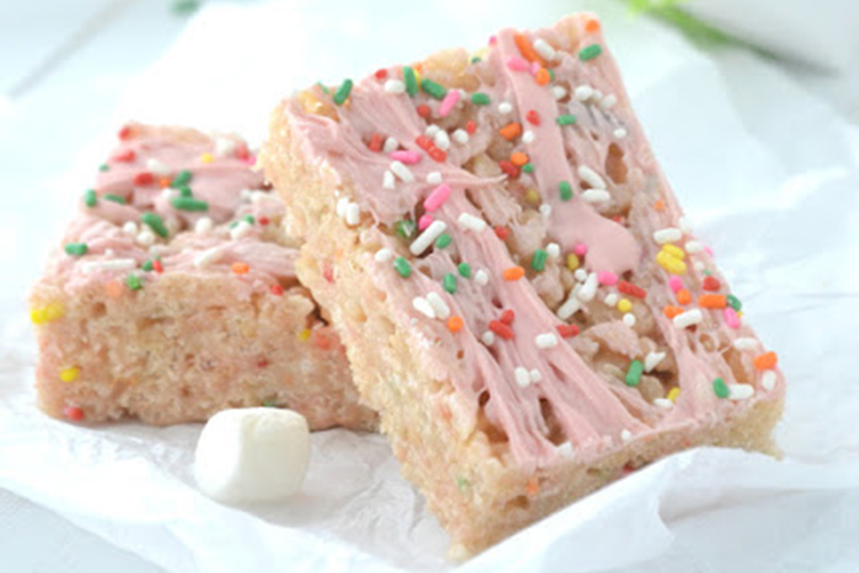 Cake Batter Rice Krispies Treats