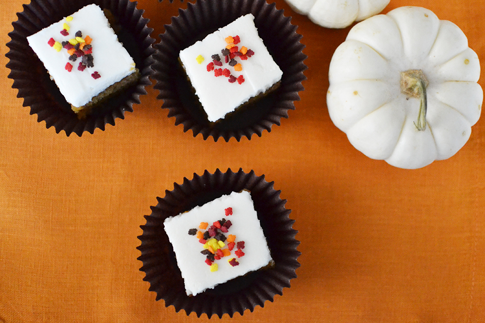 Pumpkin Bars With Cream Cheese Frosting